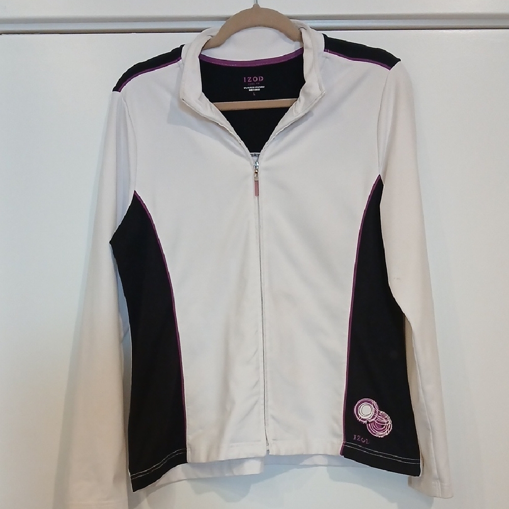 IZOD White and Black Jacket with Pink Accents